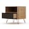 Manhattan Comfort Rockefeller 1.0 Nightstand, Nature and Textured Grey 101GMC7 - alternate 3
